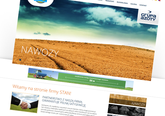 Strona internetowa stworzona na zlecenie firmy STAN-NAWOZY.